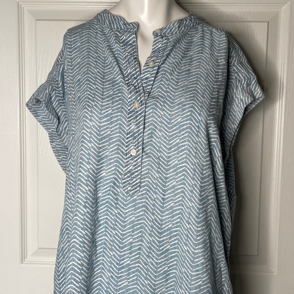 Vineyard Vines 3/4 Button Down Short Sleeve T-Shirt Mini Dress - Picture 2 of 6